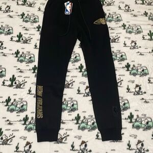 Unisex New Orleans pelicans black gold letter sweat pants jogger NBA size small